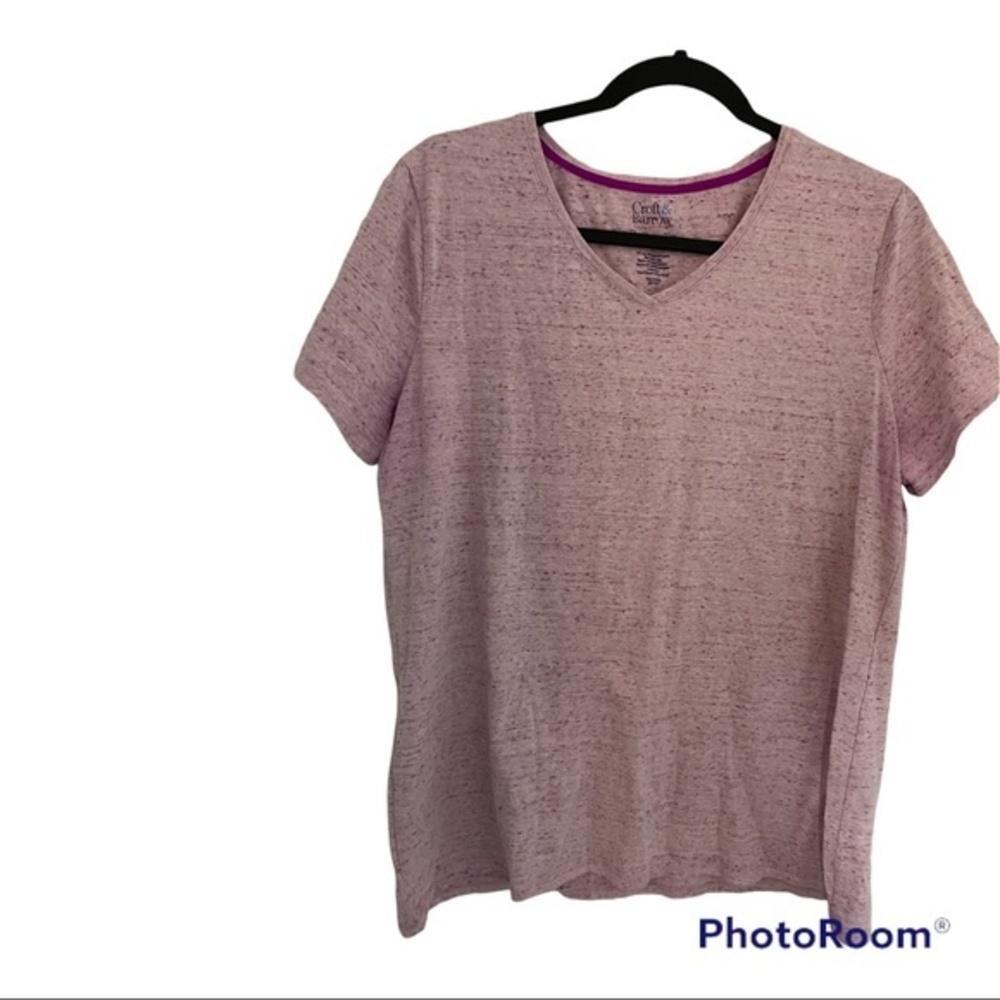 Women’s Croft & Barrow Heathered Purple V-Neck Tee Size Large